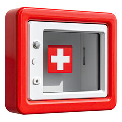 Red and white first aid box