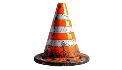 Worn traffic cone