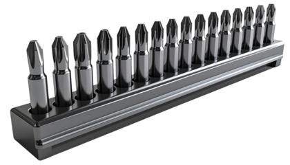 Metal screwdriver bits in a holder (1)