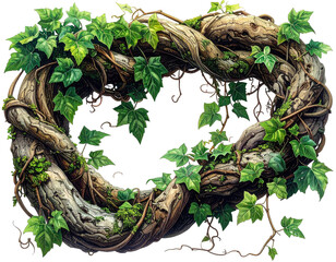 Intricate knot of entwined wood and ivy