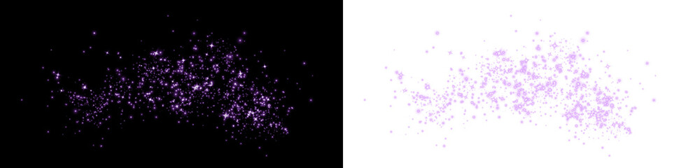 Purple glitter overlay on contrasting black and white backgrounds, creating a vibrant and dynamic visual effect for creative design projects and artistic expressions