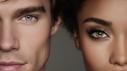 The captivating beauty of two individuals showcasing diversity and connection.