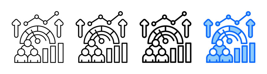 Fototapeta premium Performance Metrics icon In Different Styles Set Collection