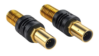 Two gold-plated audio connectors