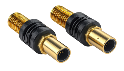 Two gold-plated audio connectors