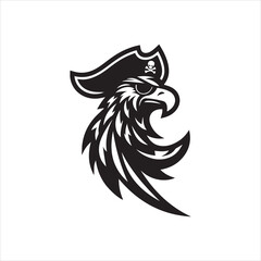 Fierce Eagle Pirate Captain Mascot Design.