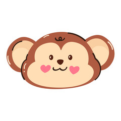 Cute animal faces monkey.