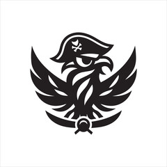 Fierce Eagle Pirate Captain Mascot Logo Design.