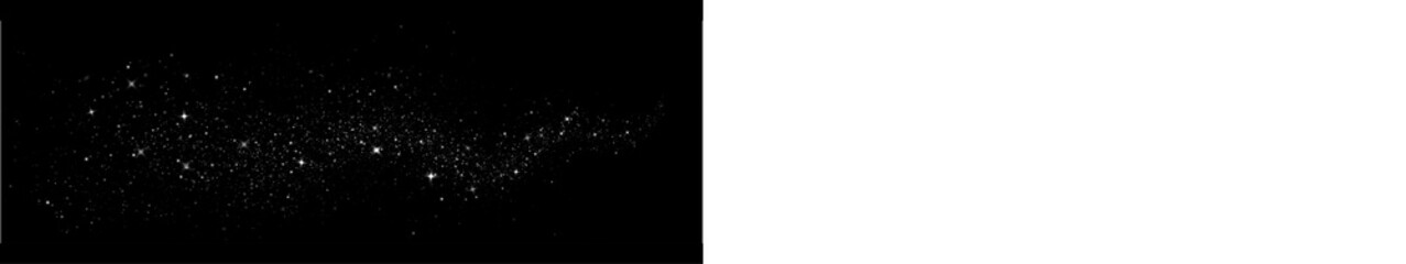 Abstract cosmic png overlay featuring a starry night sky with shimmering stars and a dark background, perfect for enhancing designs with a celestial theme and copy space