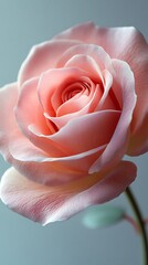 CloseUp of a Delicate Pink Rose with Soft Petals and Elegant Curves