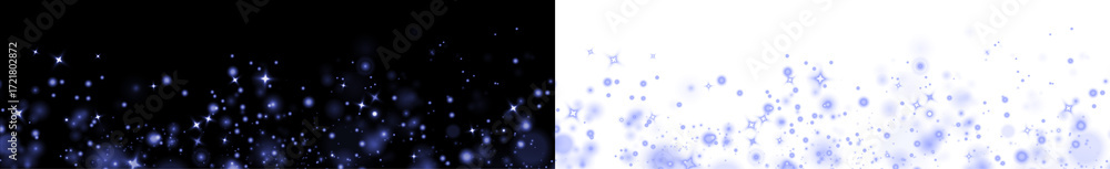 Wall mural sparkling bokeh overlay with soft blue hues on a dark background, creating a dreamy atmosphere for d