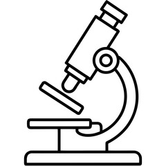 Scientific Microscope Line Art Illustration