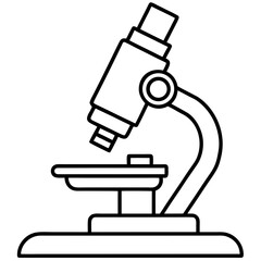 Scientific Microscope Line Art Illustration