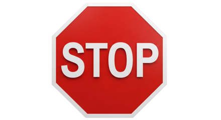 Bold red stop sign demands attention for safety