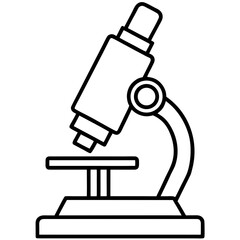 Scientific Microscope Line Art Illustration