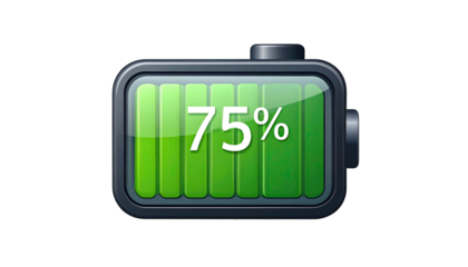 Battery icon showing 75% charge