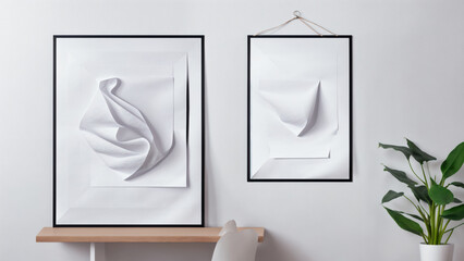 Contemporary abstract wall frames in interior