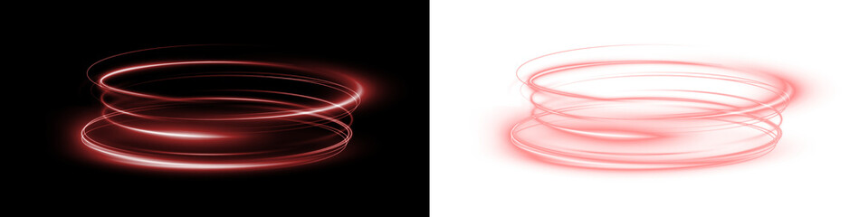 Abstract red light swirl overlay on black and white backgrounds, creating dynamic visual effects for design projects, enhancing creativity and artistic expression