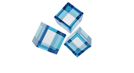 Abstract 3D glass cubes floating in space, modern design concept