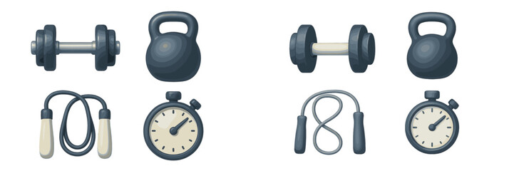 Fitness equipment for strength training and cardio workouts at home or the gym