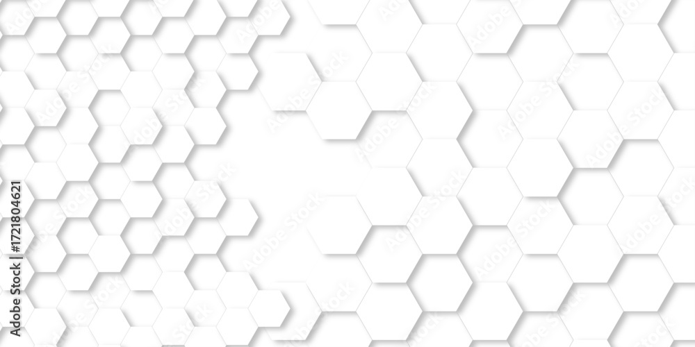Poster abstract pattern hexagonal white technology line paper background. hexagonal grid tile mosaic struct
