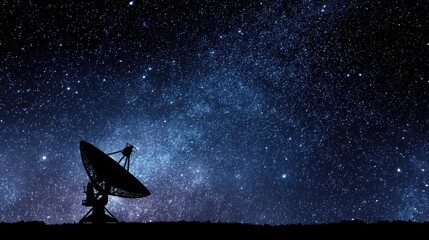 starry night radio telescope silhouette