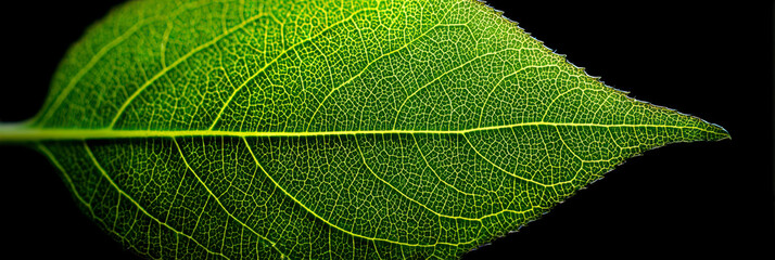 Close up of a vibrant green leaf surface with intricate details