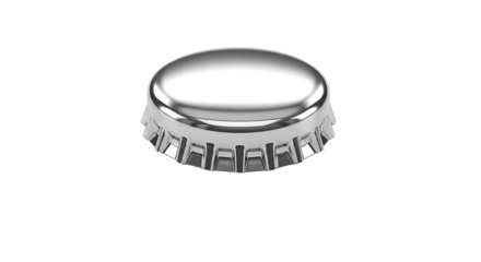 Shiny, metallic bottle cap ready for refreshing drink