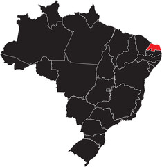 Rio Grande do Norte State Highlighted on Brazil Map