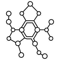 Scientific Molecule Outline Vector Illustration