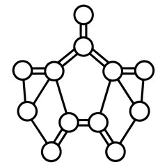 Scientific Molecule Outline Vector Illustration