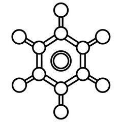 Scientific Molecule Outline Vector Illustration