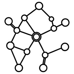 Scientific Molecule Outline Vector Illustration