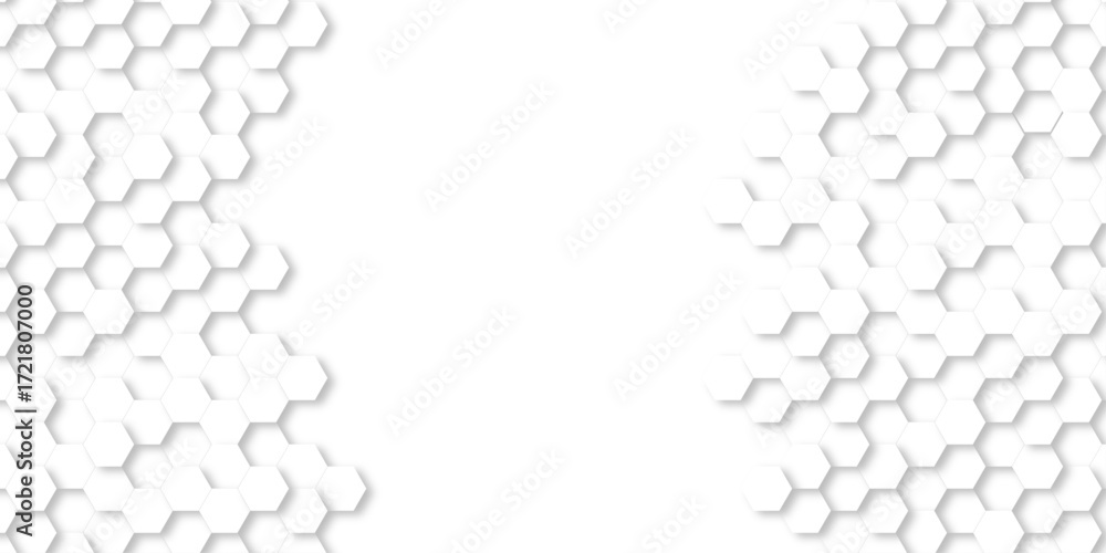 Poster abstract pattern hexagonal white technology line paper background. hexagonal grid tile mosaic struct