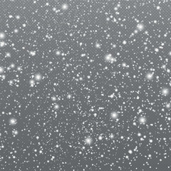 White falling snow on transparent background