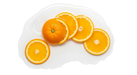 Fresh citrus slices with water ripples create vibrant zest