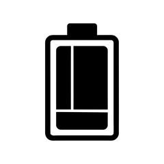 Vector icon of battery silhouette symbolizing power energy illustration with white background
