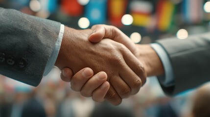 Professional Handshake Between Business Partners in Corporate Environment