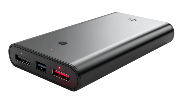 Gray portable power bank