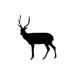 A simple, clean silhouette of a deer, perfect for various graphic design projects.