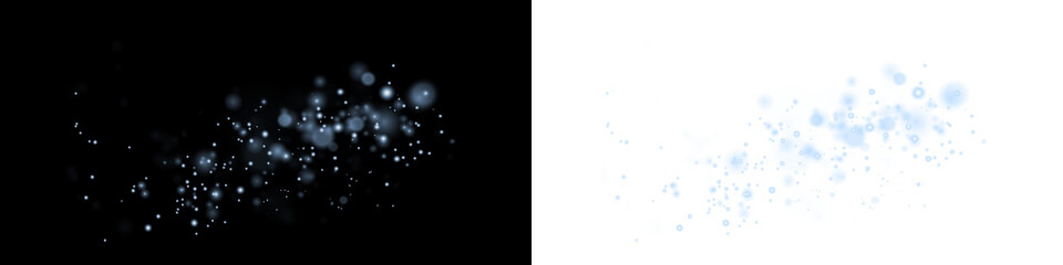 Soft blue bokeh overlay on black and white backgrounds, creating a dreamy atmosphere for design projects, enhancing visual storytelling and artistic expression