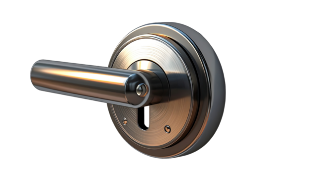 Modern door handle, brushed metal finish. 3D model - Powered by Adobe