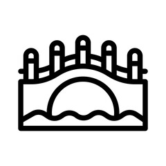 Fototapeta premium bridge line icon, bridge vector outline symbol for apps, websites, and UI design