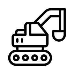 excavator line icon, excavator vector outline symbol for apps, websites, and UI design