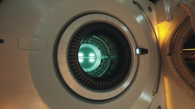 The interior of a space station reveals a circular observatory with glowing lights, showcasing advanced technology and the unique atmosphere of life beyond Earth.
