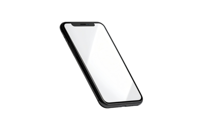 Black smartphone mockup, angled view