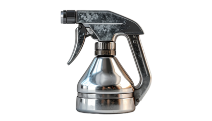 Metallic spray bottle, distressed