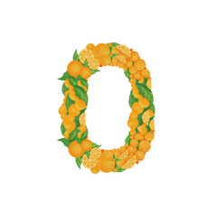 Number 0 with orange illustration 