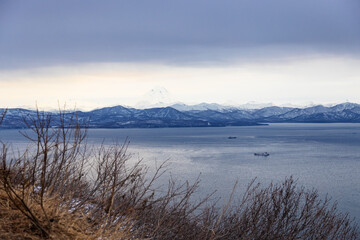 above view of Avacha Bay from Mishennaya sopka