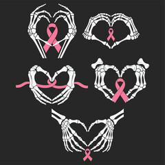Skeleton Hand Breast Cancer Awareness Svg